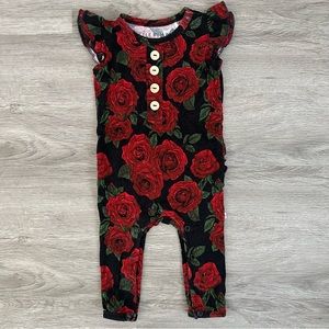 Bums N Roses Ruffle Romper- Cap Sleeves